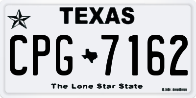 TX license plate CPG7162