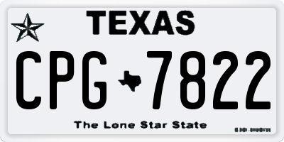 TX license plate CPG7822