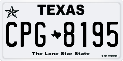 TX license plate CPG8195
