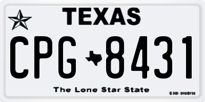 TX license plate CPG8431