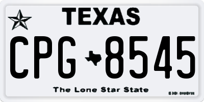 TX license plate CPG8545