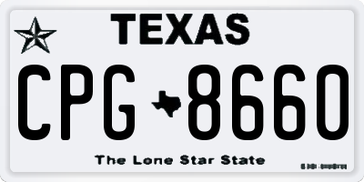 TX license plate CPG8660