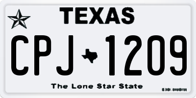 TX license plate CPJ1209