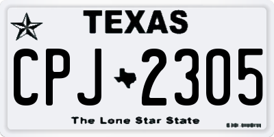 TX license plate CPJ2305