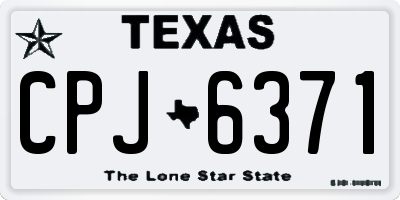 TX license plate CPJ6371