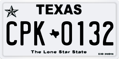 TX license plate CPK0132
