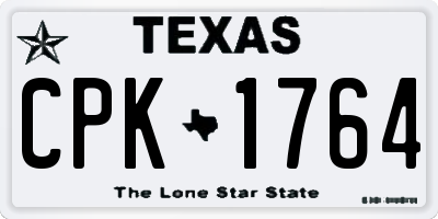 TX license plate CPK1764