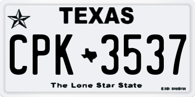 TX license plate CPK3537