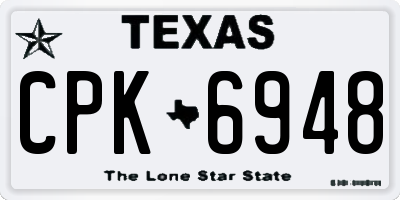 TX license plate CPK6948