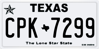TX license plate CPK7299