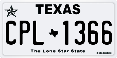 TX license plate CPL1366