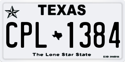 TX license plate CPL1384