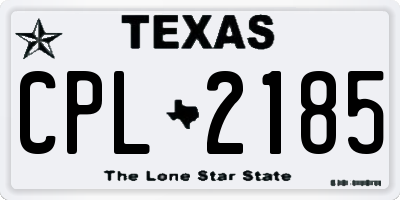 TX license plate CPL2185