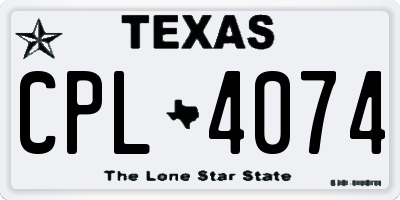 TX license plate CPL4074
