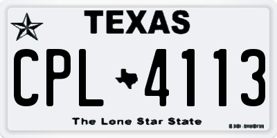 TX license plate CPL4113