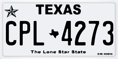 TX license plate CPL4273
