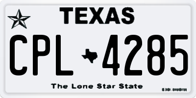 TX license plate CPL4285