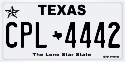 TX license plate CPL4442