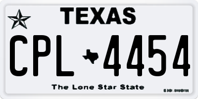 TX license plate CPL4454