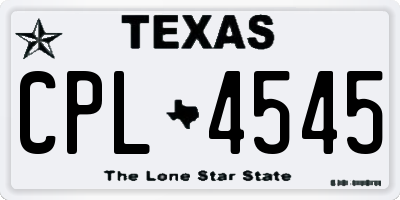 TX license plate CPL4545