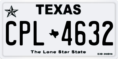 TX license plate CPL4632