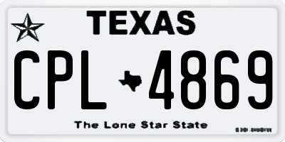 TX license plate CPL4869