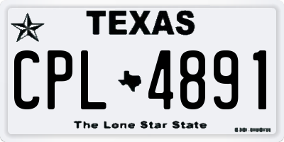 TX license plate CPL4891