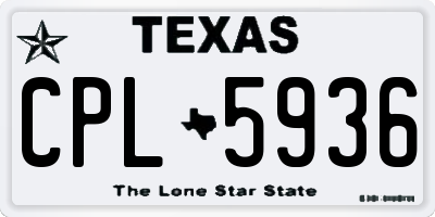 TX license plate CPL5936