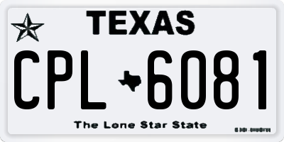TX license plate CPL6081