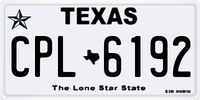 TX license plate CPL6192