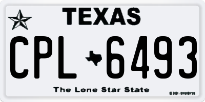 TX license plate CPL6493