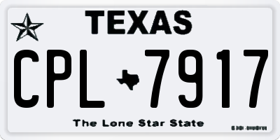 TX license plate CPL7917