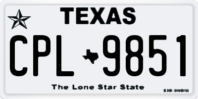 TX license plate CPL9851