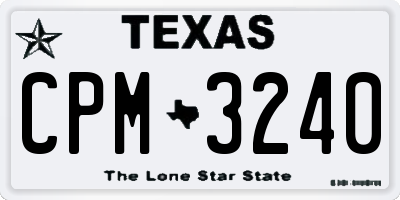 TX license plate CPM3240