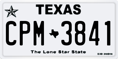 TX license plate CPM3841