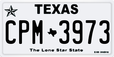 TX license plate CPM3973