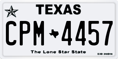 TX license plate CPM4457