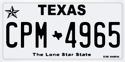 TX license plate CPM4965