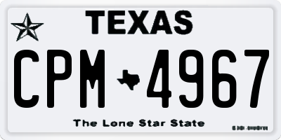TX license plate CPM4967