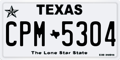 TX license plate CPM5304