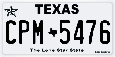 TX license plate CPM5476