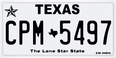 TX license plate CPM5497