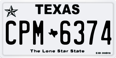 TX license plate CPM6374