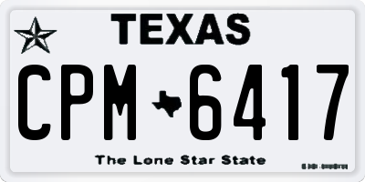 TX license plate CPM6417