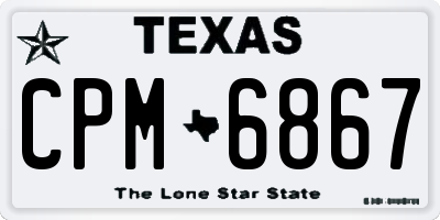 TX license plate CPM6867