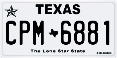 TX license plate CPM6881
