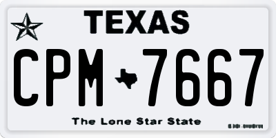 TX license plate CPM7667