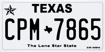 TX license plate CPM7865