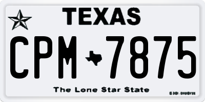 TX license plate CPM7875