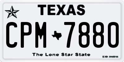 TX license plate CPM7880